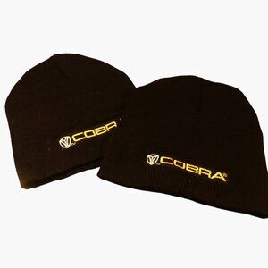CapAmerica Cobra Logo Black Knit Cap Beanie NEW Made in USA Set of 2